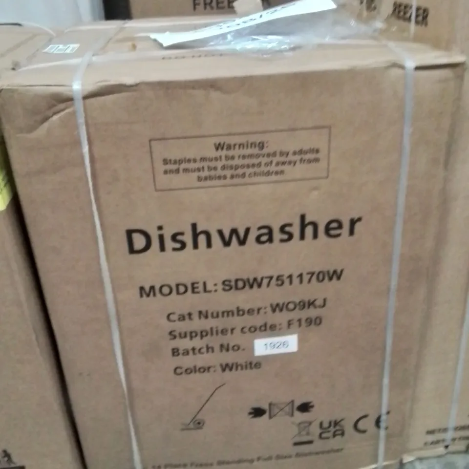 BOXED SWAN SDW751170W 14 PLACE FULLSIZE DISHWASHER - WHITE