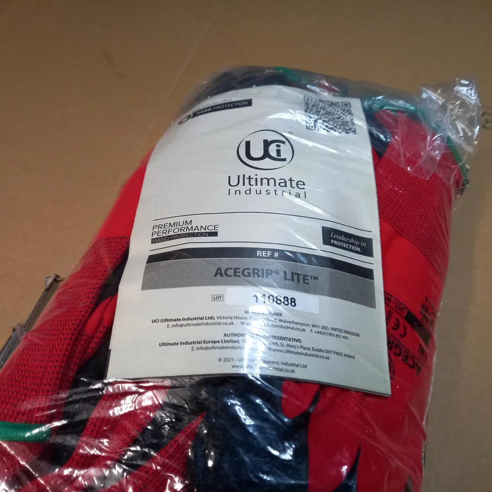 PACKAGED RED ACEGRIP LITE WORK GLOVES