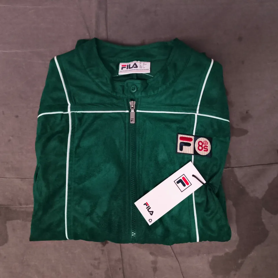 FILA TRADITIONAL PIPED TRACK JACKET IN GREEN SIZE LARGE