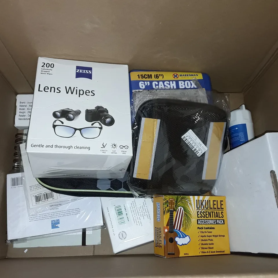 LOT OF ASSORTED HOUSEHOLD ITEMS TO INCLUDE LED HEADLIGHT, HEAT AND CARBON MONOXIDE ALARM AND FIRST AID KIT