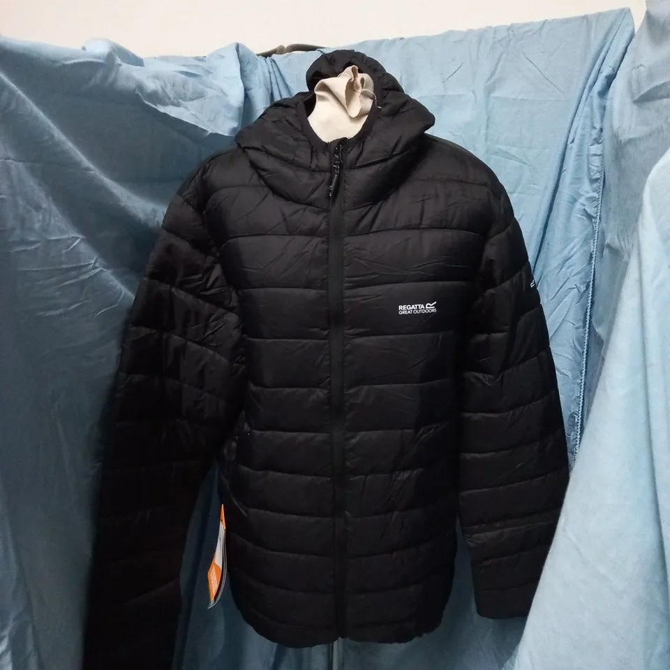 REGATTA GREAT OUTDOORS HOODED PADDED JACKET – MEN'S, UK S (EU 48) BLACK