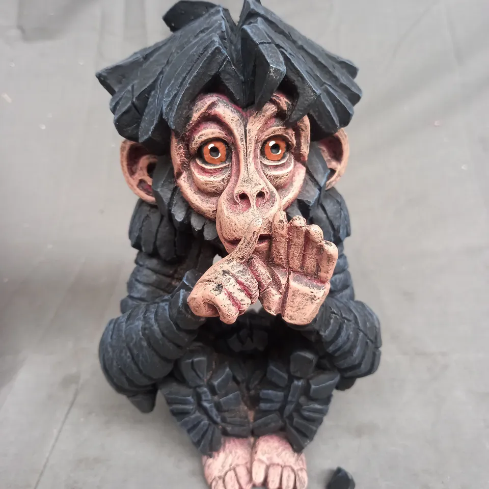 EDGE SCULPTURE BABY CHIMPANZEE SPEAK NO EVIL ORNAMENT