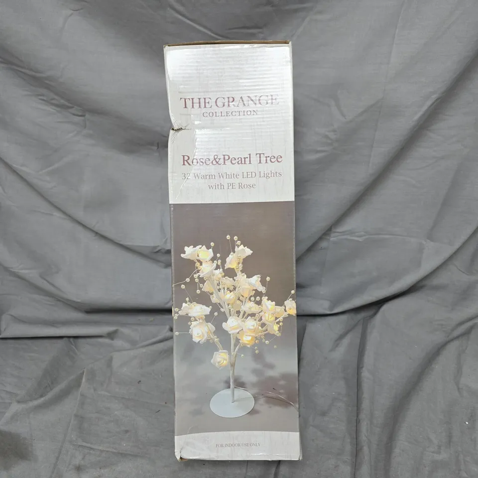 THE GRANGE COLLECTION ROSE & PEARL TREE – 32 WARM WHITE LED LIGHTS WITH PE ROSES (INDOOR USE ONLY)