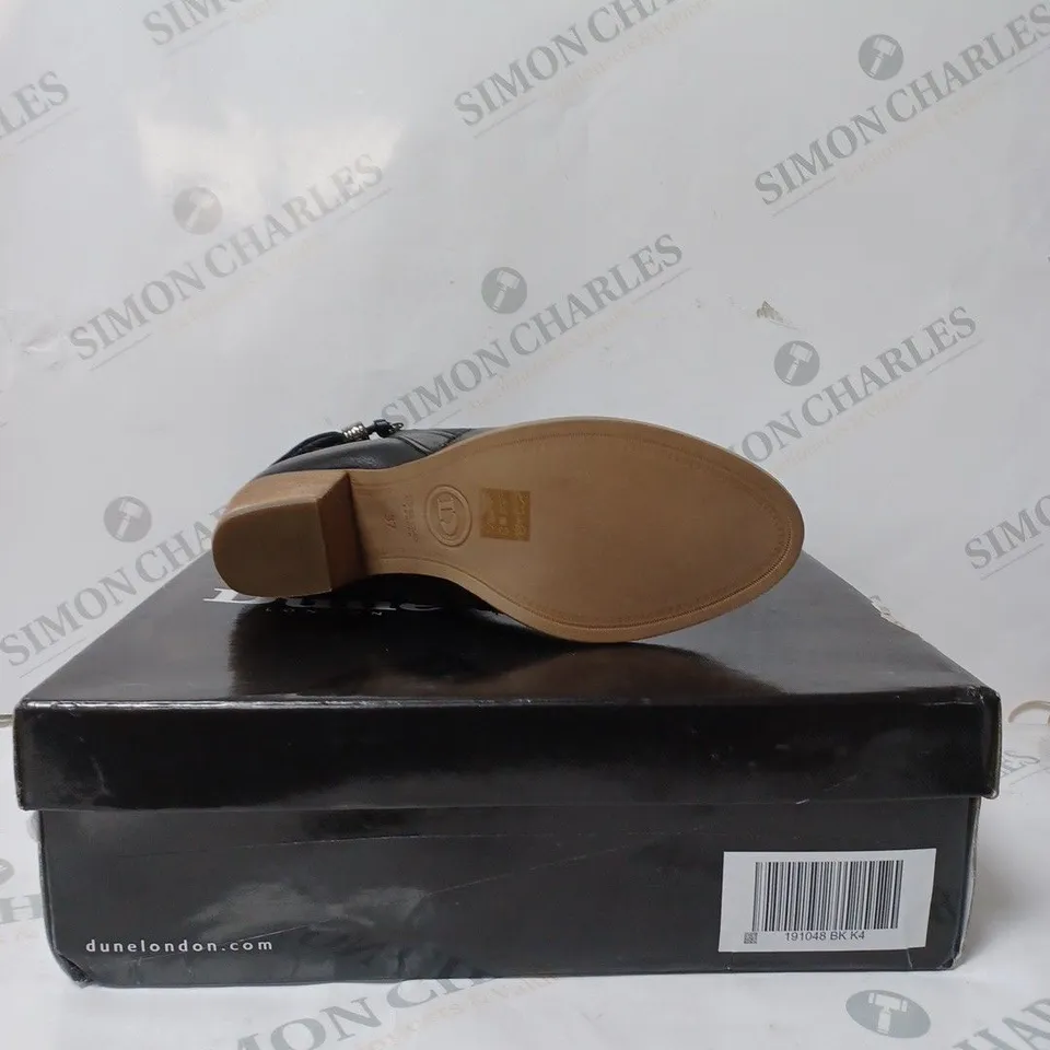 DUNE BLACK PROFOUND TESSEL DETAIL ANKLE BOOT SIZE 4