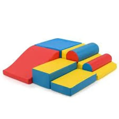 COSTWAY COLOURFUL TODDLER FOAM CLIMBING BLOCKS SET 7 PIECE