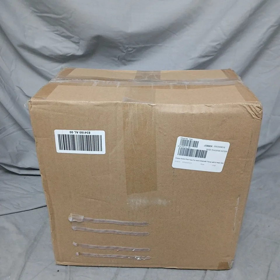 COZEE HOME PRINT FAUX FUR AND VELVETSOFT THROW WITH 9 HEAT SETTINGS ANIMAL