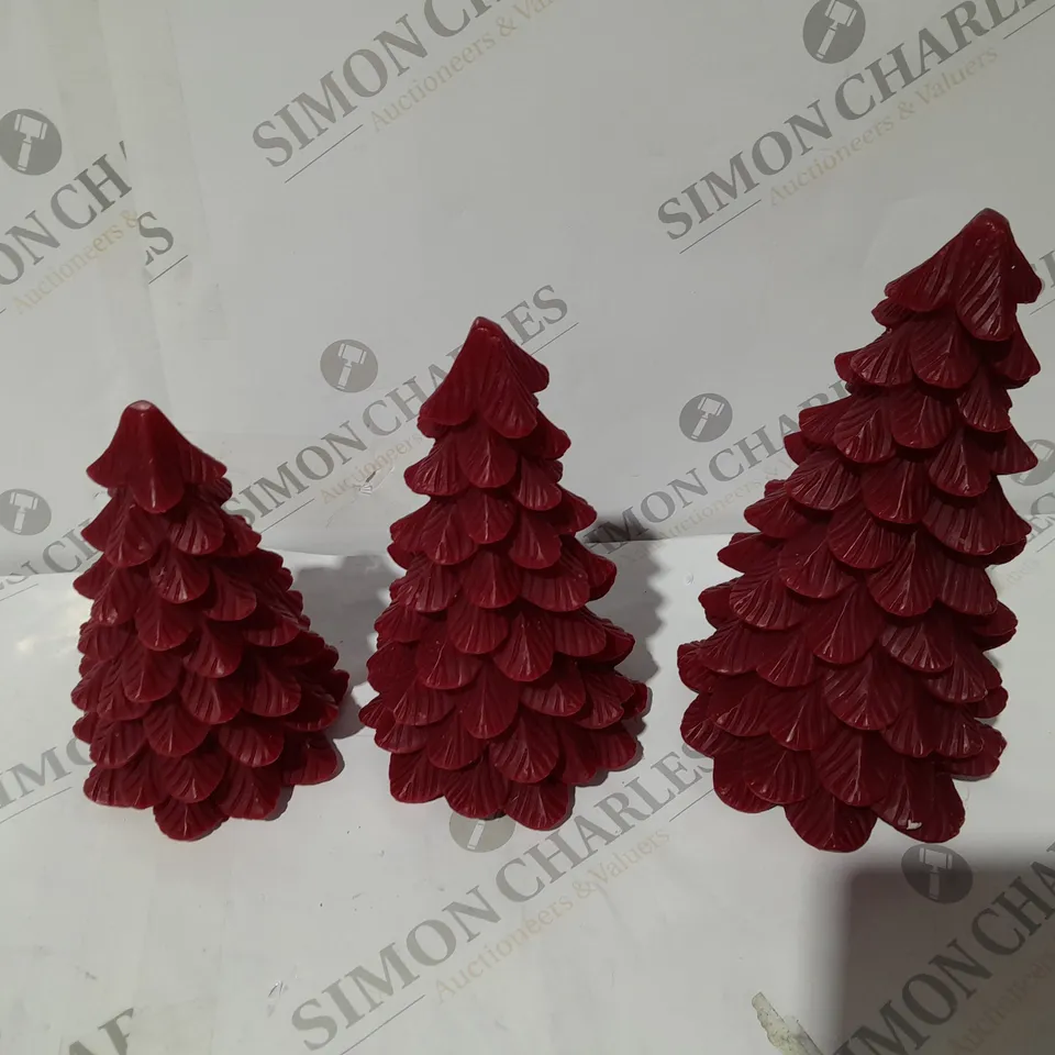 HOME REFLECTIONS SET OF 3 LED CHRISTMAS TREE SHAPED CANDLES