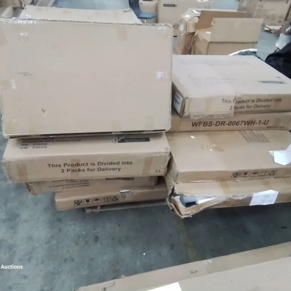 PALLET OF VARIOUS INCOMPLETE BOXED FURNITURE SETS 