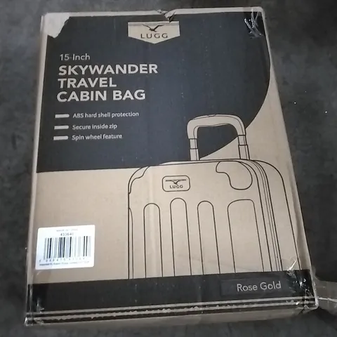 BOXED 15 INCH SKYWANDER TRAVEL CABIN BAG ROSE GOLD