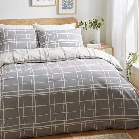 WILSON CHARCOAL CHECK DUVET COVER SET - SINGLE