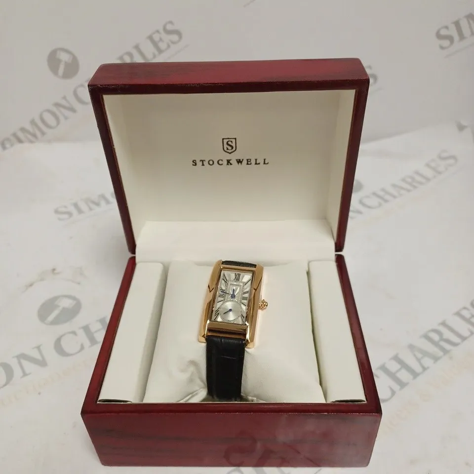 LADIES STOCKWELL WATCH – TEXTURED DIAL WITH SUB DIAL MINUTE HAND – LEATHER STRAP – GIFT BOX INCLUDED