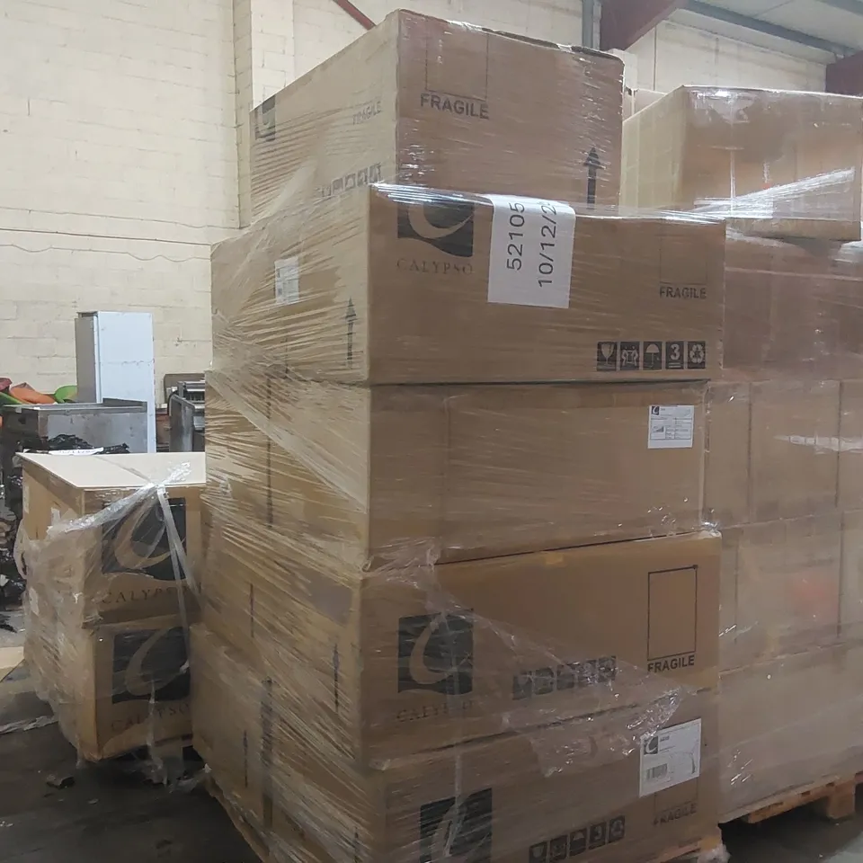 PALLET CONTAINING A LARGE QUANTITY OF BRAND NEW SAVENA SINGLE DRAWER VANITY BASE UNITS