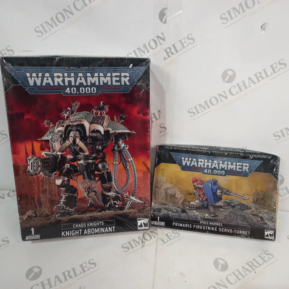 SEALED BOXES OF WARHAMMER INCLUDING KNIGHT ABOMINANT AND PRIMARIS FIRESTRIKE SERVO TURRET
