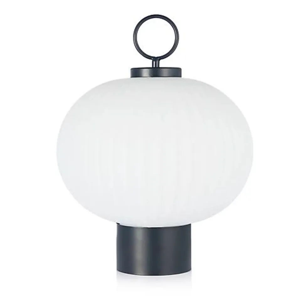 K BY KELLY HOPPEN INDOOR OUTDOOR GLASS LANTERN IN BLACK