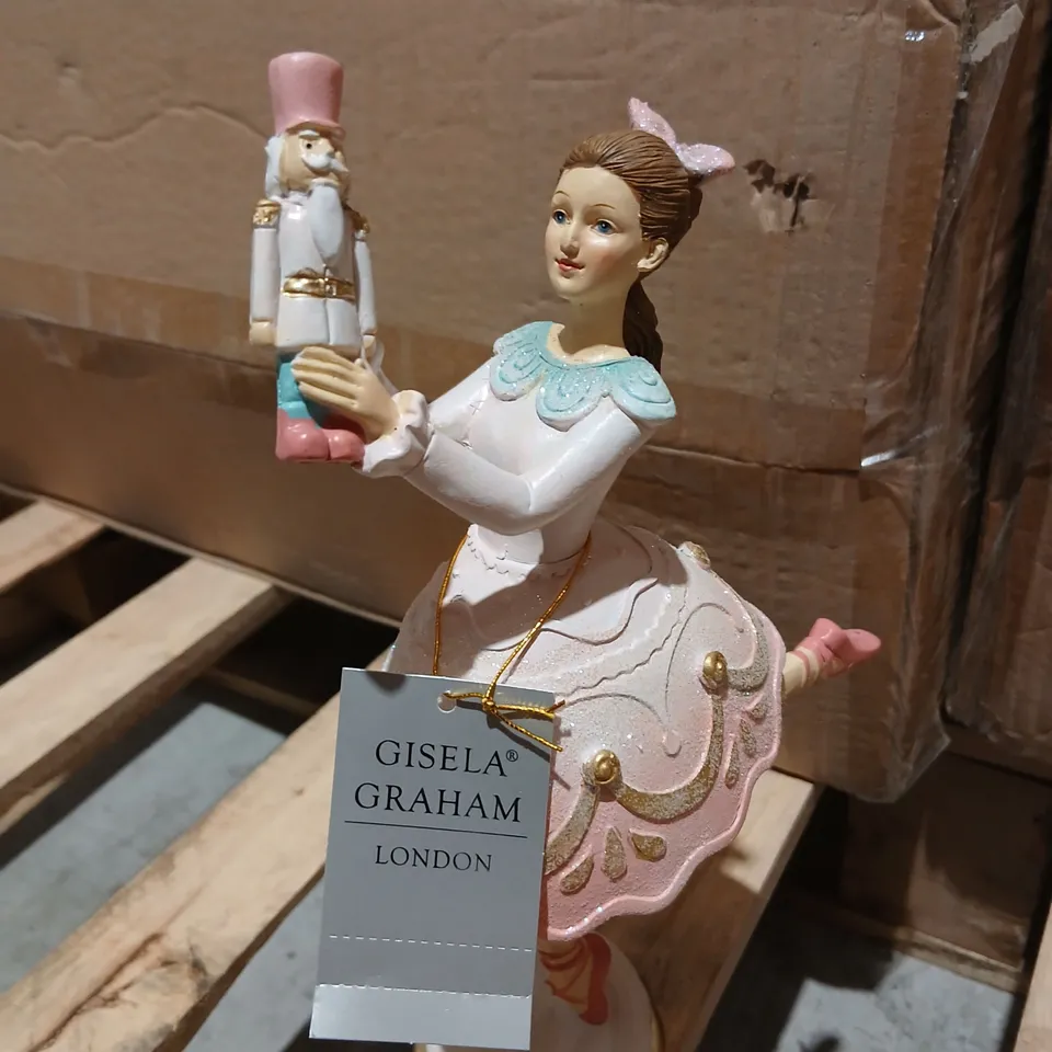 GISELA GRAHAM LONDON PORCELAIN FIGURINE – LADY IN PINK DRESS HOLDING A SMALL FIGURE