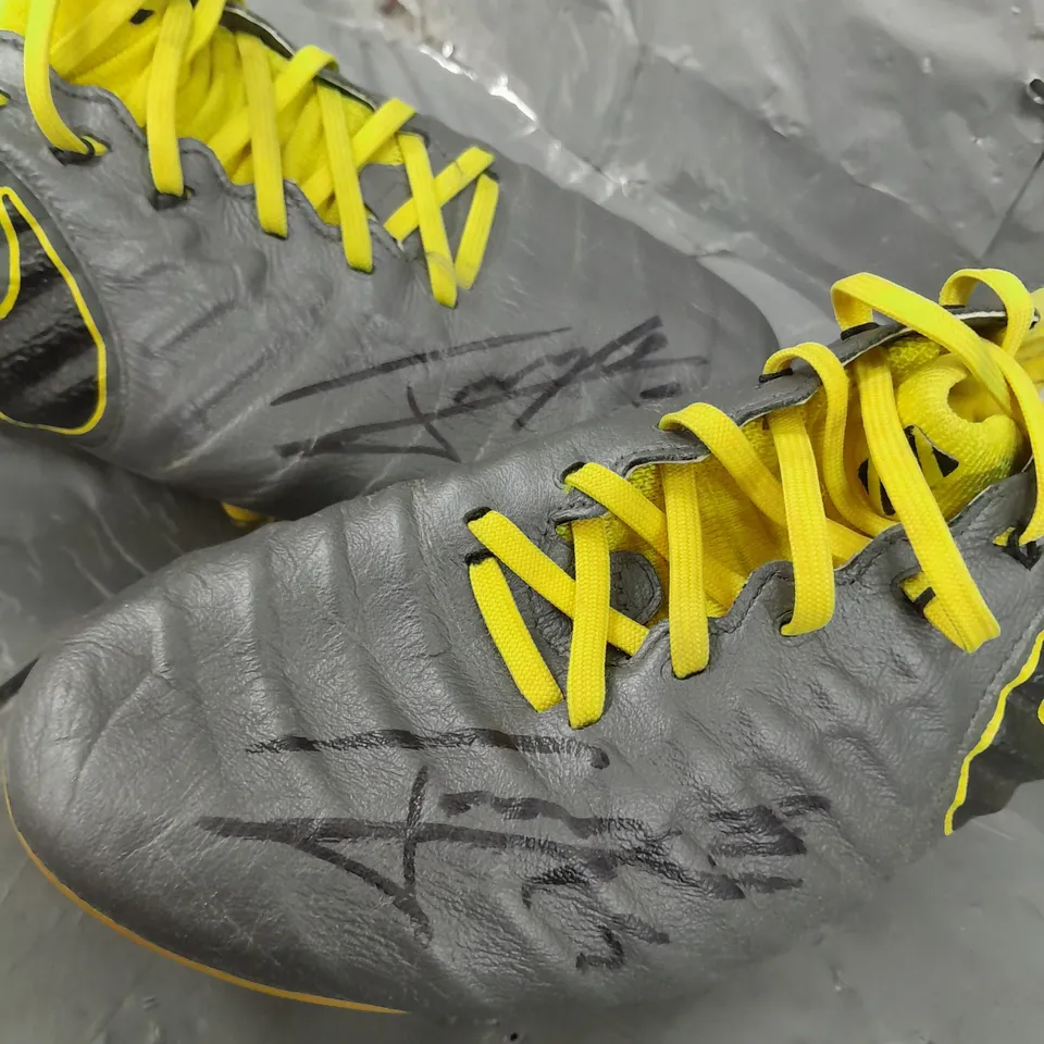 NIKE TIEMPO FOOTBALL BOOTS - SIGNED BY ARSENAL FOOTBALLER JORGINHO