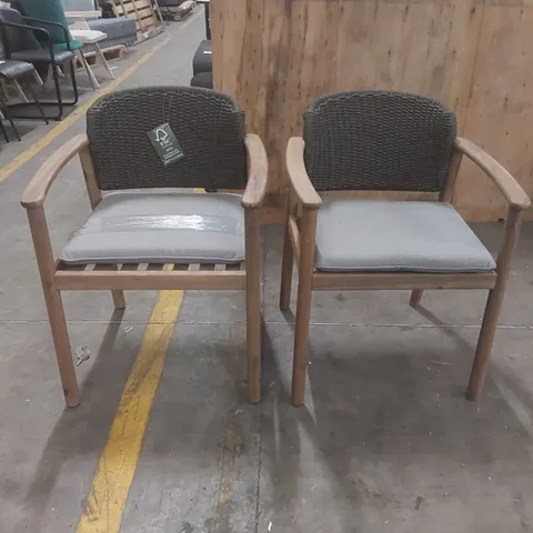 PAIR OF DESIGNER SOLID WOOD CHAIRS