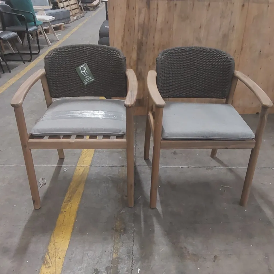 PAIR OF DESIGNER SOLID WOOD CHAIRS