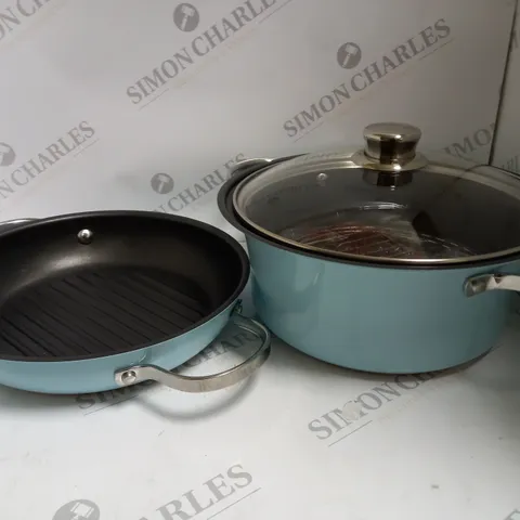 COOK'S ESSENTIALS 3.9L MULTIFUNCTIONAL PAN SET - PASTEL BLUE