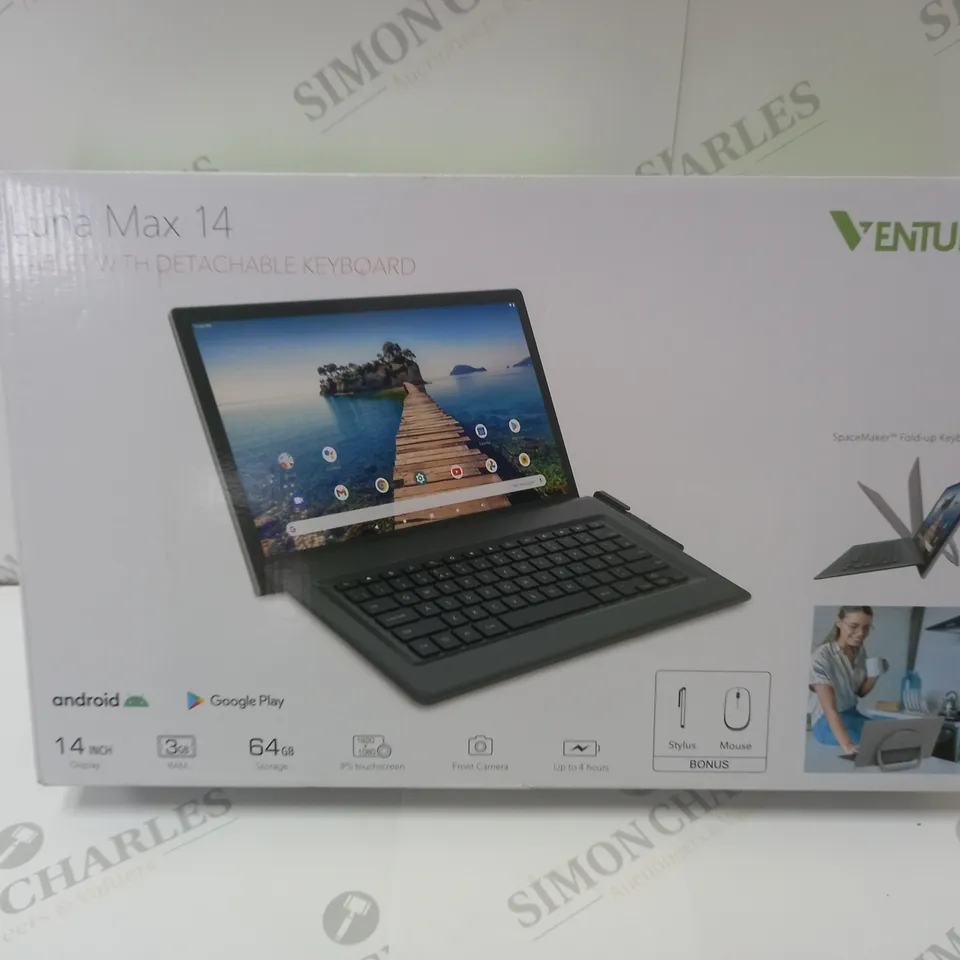 BRAND NEW BOXED VENTURER LUNA MAX 14 64GB 14" HD TABLET KEYBOARD ANDROID 10 BLUETOOTH 3GB RAM