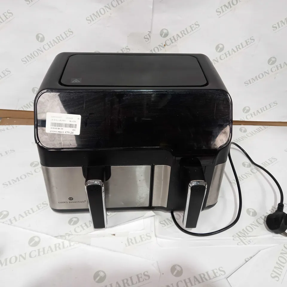 COOK'S ESSENTIALS 7.7L DUAL AIR FRYER, BLACK