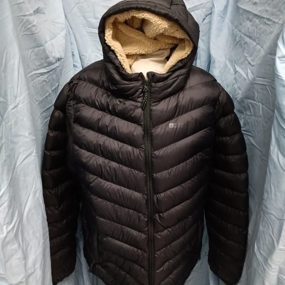 MOUNTAIN WAREHOUSE HOODED PUFFER JACKET – UK 18 (EU 46) – BLACK
