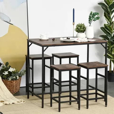 BOXED KERMAN 4-PERSON COUNTER HEIGHT DINING SET (1 BOX)
