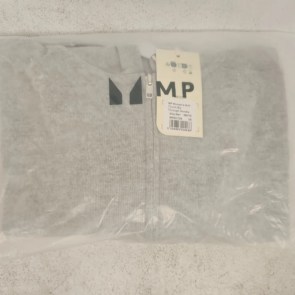 BAGGED MY PROTEIN WOMEN'S SOFT TOUCH ZIP-THROUGH HOODIE IN GREY MARL SIZE XS