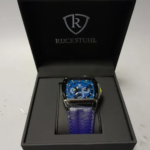 MENβS RUCKSTUHL R300 CHRONOGRAPH WATCH β MULTI FUNCTION DIAL -3ATM WATER RESISTANT β LEATHER STRAP
