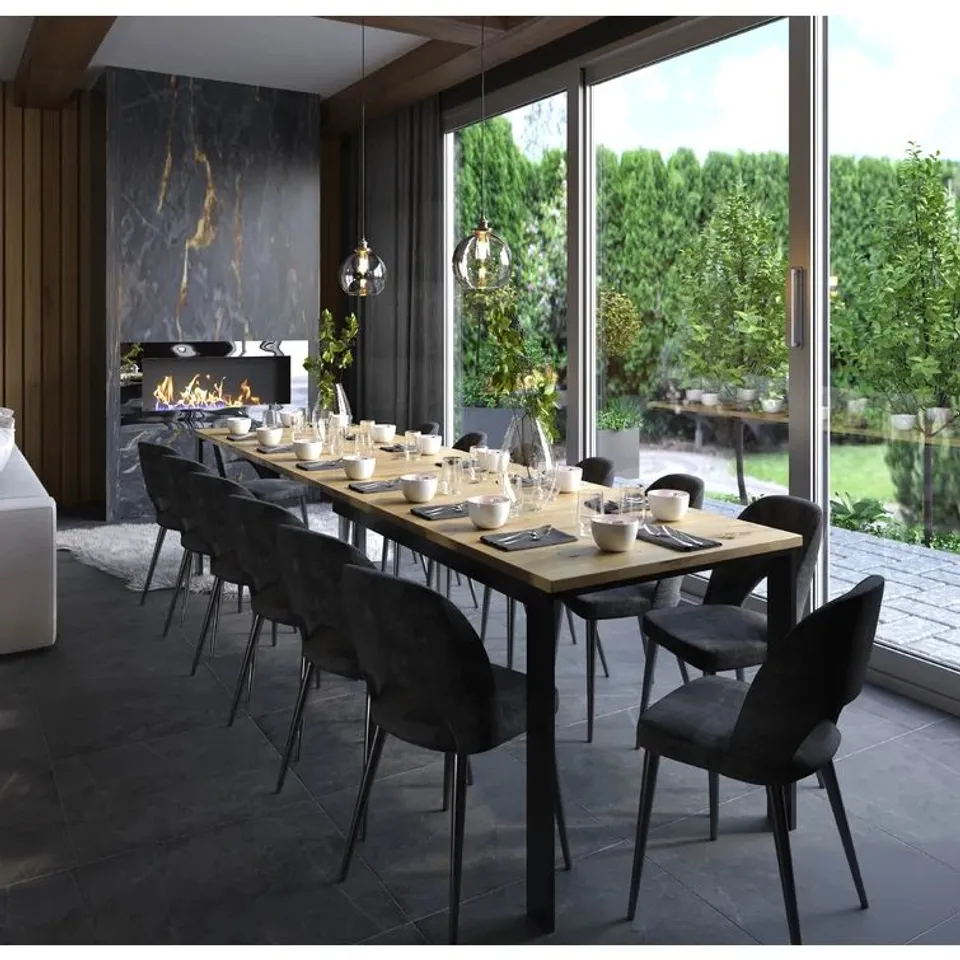 BOXED BRICELYN EXTENDABLE DINING TABLE (3 BOXES)