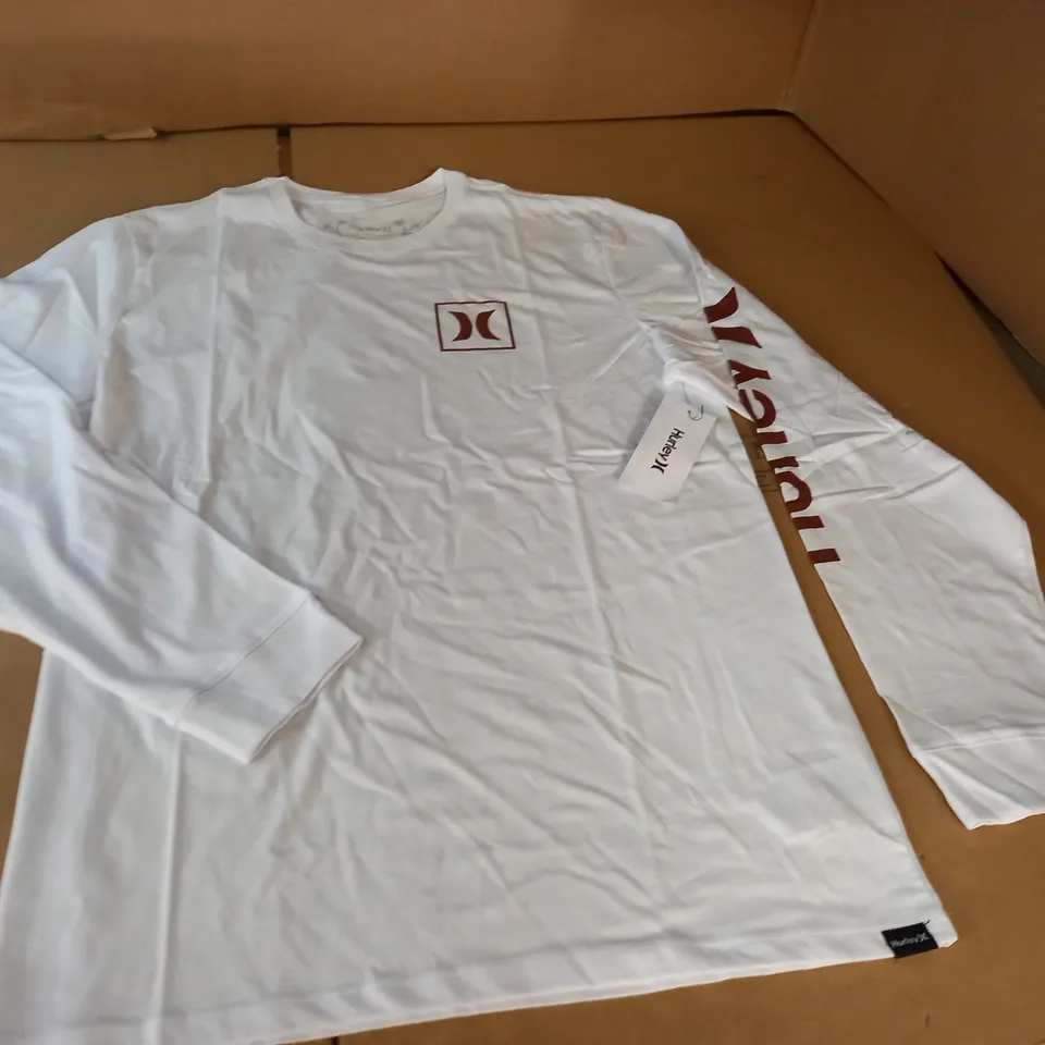HURLEY WHITE LONG SLEEVE T-SHIRT - L