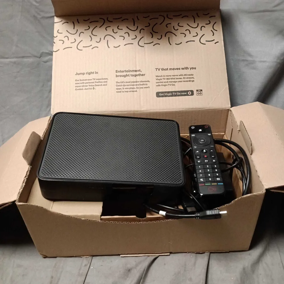 VIRGIN TV 360 SET-TOP BOX WITH REMOTE AND POWER PACK