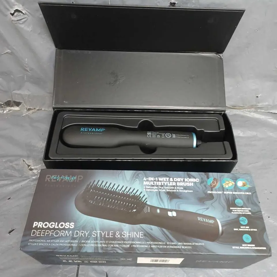 REVAMP PROGLOSS DEEPFORM DRY, STYLE & SHINE HOT STRAIGHTENING AIR BRUSH RRP £100