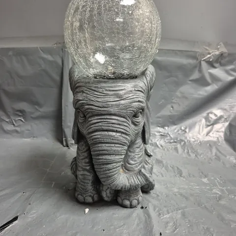 BOXED SMART SOLAR ELEPHANT ORB GARDEN DECORATION