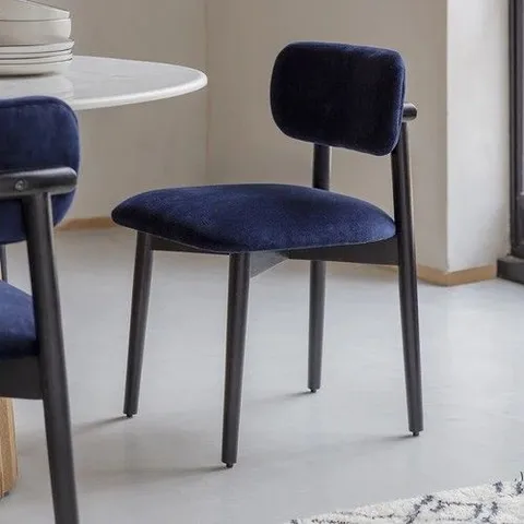 BOXED LAYLA DINING CHAIR IN MIDNIGHT BLUE VELVET