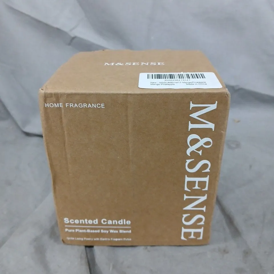 M&SENSE MANGO PINEAPPLE SCENTED CANDLE – BOXED, PLANT-BASED SOY WAX
