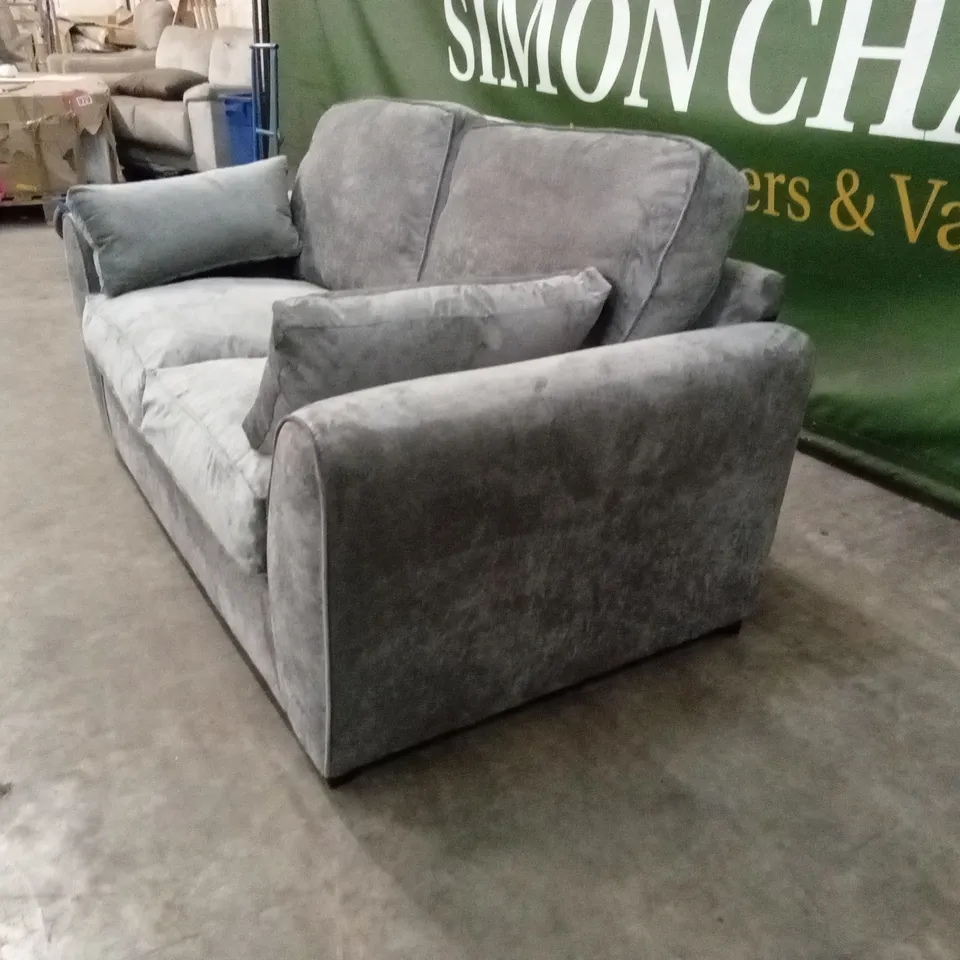 DESIGNER 2 SEATER FABRIC SOFABED - SILVER