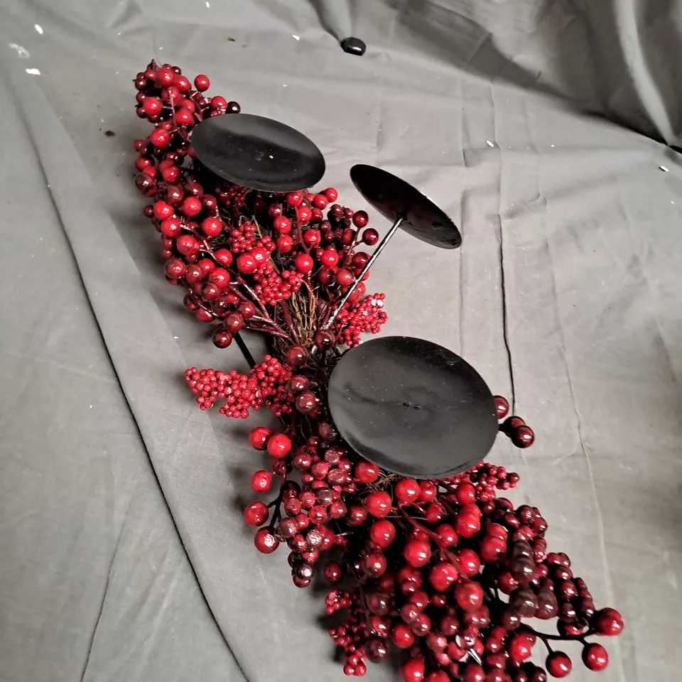 OUTLET HOME REFLECTIONS MIXED BERRY CANDLE HOLDER WITH LED CANDLES - 60cm