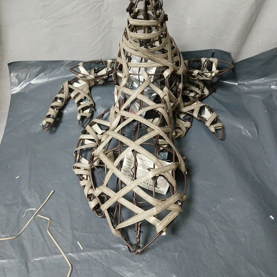 HOME STORIES PRE LIT 70CM RATTAN STAG HEAD