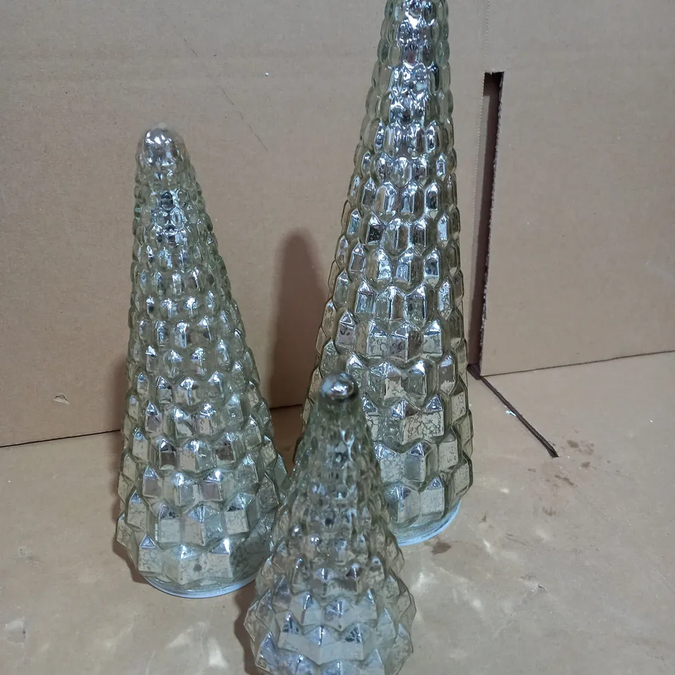 ALISON CORK SET OF MERCURY GLASS TREES
