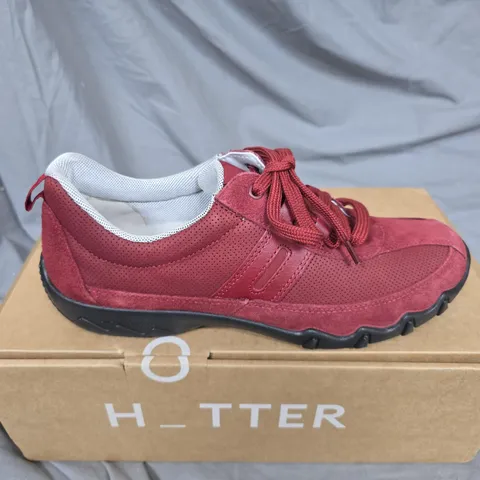 HOTTER WOMEN'S RED TRAINERS - UK 6.5 - SUEDE & MESH UPPER