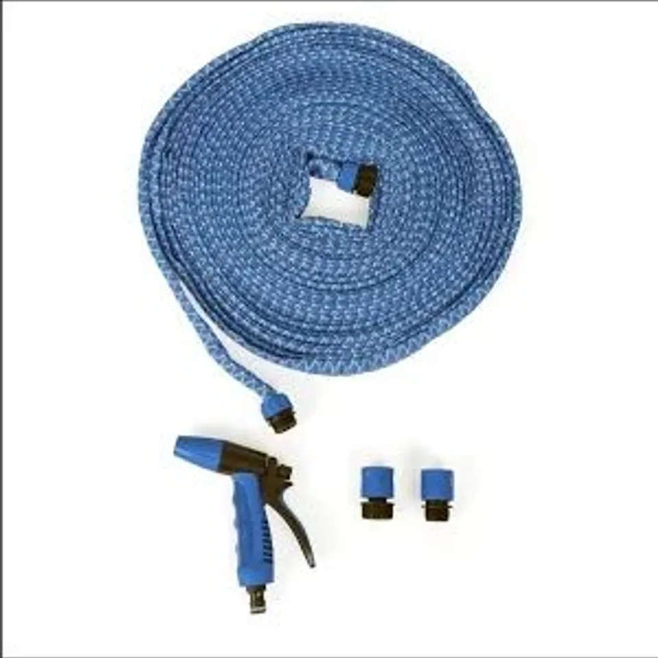 BERNINI PATTERNED HYDROHOSE WITH QUICK CONNECTORS BLUE