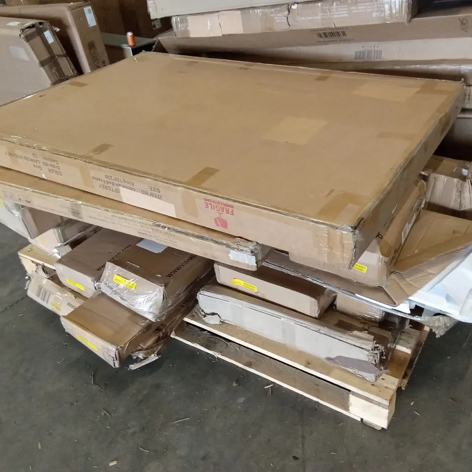 PALLET OF ASSORTED INCOMPLETE FURNITURE PARTS AND PIECES