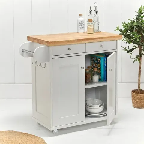 BOXED PORTLAND WHITE KITCHEN ISLAND (1 BOX)