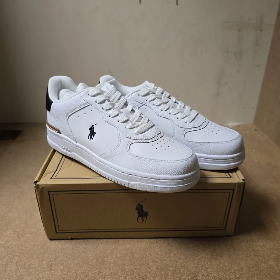 RALPH LAUREN MASTERS COURT SNEAKERS – WHITE/BLACK, UK7
