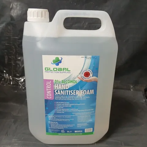 LOT OF 4 GLOBAL 0% ALCOHOL HAND SANITISER FOAM - 5L