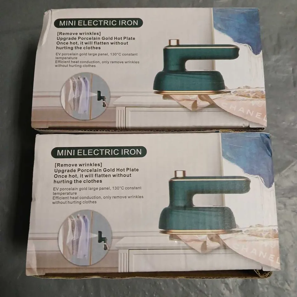 LOT OF 2 BOXED MINI ELECTRIC IRONS