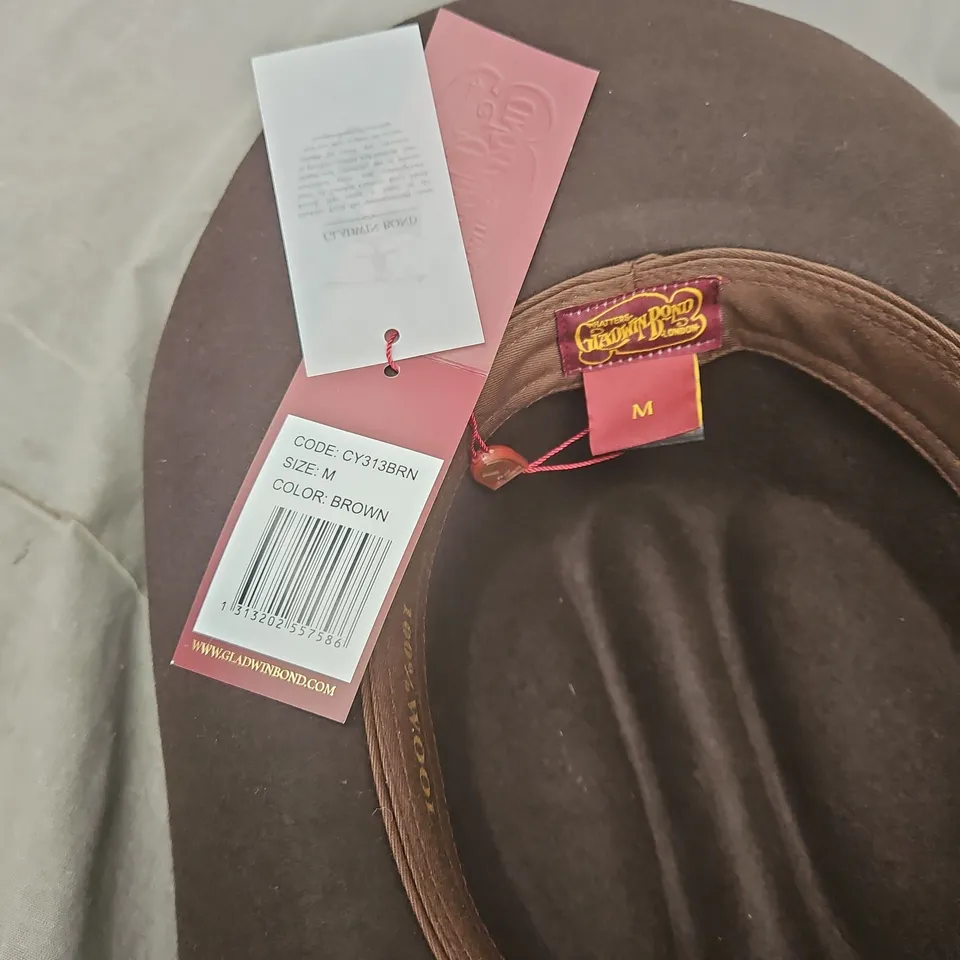GLADWIN BOND COWBOY HAT IN BROWN, SIZE M