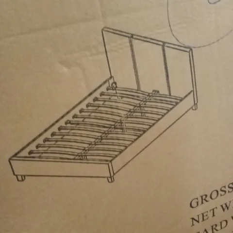 BOXED JULIAN BOWEN RIALTO 150cm BED FRAME - OATMEAL (2 BOXES)
