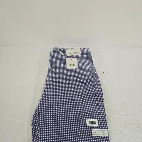 PURE & NATURAL NAVY & WHITE GINGHAM TROUSERS – WOMEN'S, UK SIZE 12
